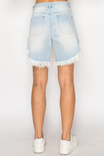 Load image into Gallery viewer, STITCH & Co. Light Washed Distressed Denim Shorts in Light Denim