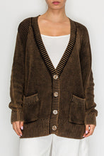 Load image into Gallery viewer, STITCH & Co Knit Sweater Cardigan in Washed Black