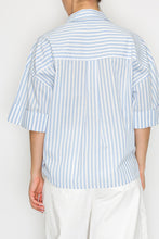 Load image into Gallery viewer, STITCH & Co. Vertical Stripe Poplin Top in Blue Stripe