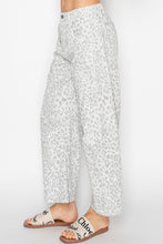 Load image into Gallery viewer, STITCH & Co Leopard Print Barrel Pants in Light Grey