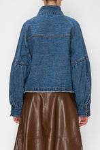 Load image into Gallery viewer, STITCH & Co. Washed Denim Oversized Pocket Jacket in Medium Blue