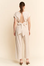 Load image into Gallery viewer, Davi & Dani Contrasting Vertical Striped Set in Taupe