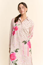 Load image into Gallery viewer, Davi & Dani Mixed Floral Print Duster in Ivory Pink Multi