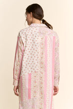 Load image into Gallery viewer, Davi & Dani Mixed Floral Print Duster in Ivory Pink Multi