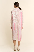 Load image into Gallery viewer, Davi & Dani Mixed Floral Print Duster in Ivory Pink Multi
