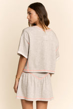 Load image into Gallery viewer, Davi & Dani Soft Knit Cropped Top and Skort Set in Heather Grey