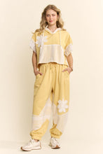 Load image into Gallery viewer, Davi & Dani Lace Panel French Terry Hoodie and Jogger Set in Butter Cream