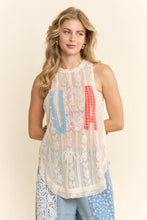 Load image into Gallery viewer, Davi & Dani USA Patchwork Lace Top in Natural