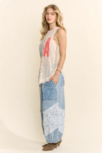 Load image into Gallery viewer, Davi & Dani USA Patchwork Lace Top in Natural