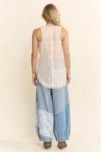 Load image into Gallery viewer, Davi & Dani USA Patchwork Lace Top in Natural