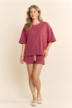Load image into Gallery viewer, Davi & Dani OVERSIZED Striped Top and Shorts Set in Dusty Pink Multi