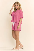 Load image into Gallery viewer, Davi & Dani OVERSIZED Striped Top and Shorts Set in Pink Yellow
