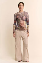 Load image into Gallery viewer, Davi & Dani WESTERN Sheer Mesh Top in Wild Horse