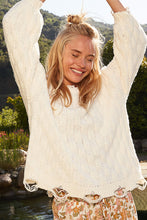 Load image into Gallery viewer, POL Solid Color Sweater with Weaved Fabric Details in Cream