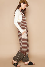 Load image into Gallery viewer, POL Striped Pattern Jumpsuit in Choco/Latte