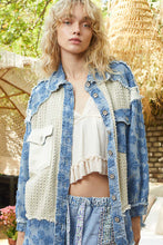 Load image into Gallery viewer, POL Textured Flower and Knit Jacket in Double Latte Multi