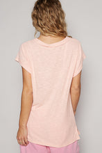 Load image into Gallery viewer, POL Ribbed Jersey Knit V-Neck Top in Powder Peach