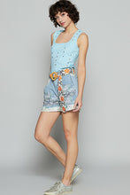 Load image into Gallery viewer, POL Twill Shorts with Patchwork in Blue Multi