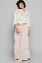 Load image into Gallery viewer, POL Textured Stipe and Floral Lace Top in Cream