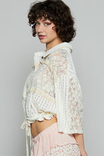 Load image into Gallery viewer, POL Textured Stipe and Floral Lace Top in Cream