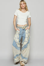 Load image into Gallery viewer, POL Denim Pants with Contrasting Floral and Crochet Panels in Denim