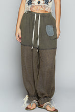 Load image into Gallery viewer, POL Floral Eyelet Lace and Double Gauze Joggers in Charcoal