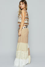 Load image into Gallery viewer, POL Contrasting Panel Patchwork Wide Leg Pants in Beige Multi