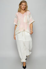 Load image into Gallery viewer, POL Ribbed Knit and Lace Top with Mixed Patches in Blush Pink
