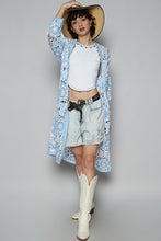 Load image into Gallery viewer, POL Open Front Crochet Cardigan in Blue