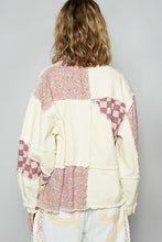 Load image into Gallery viewer, POL Mixed Print Patchwork Shacket in Cream