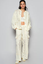 Load image into Gallery viewer, POL Textured Gauze and Lace Jacket in Natural
