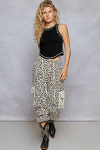 Load image into Gallery viewer, POL Distressed Denim Cargo Joggers in Cream Choco Leopard