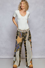 Load image into Gallery viewer, POL Relaxed Fit Twill Patchwork Pants in Camo/Blue Multi