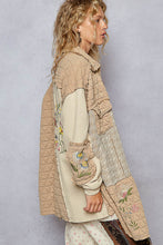 Load image into Gallery viewer, POL Quilted and Knit Long Loose Fit Jacket in Chocolate Multi