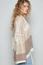 Load image into Gallery viewer, POL Open Knit Crochet Hooded Top in Beige