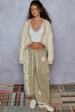 Load image into Gallery viewer, POL Chenille Knit Cardigan with Lace Pearl and Rhinestone Details in Powder Cream