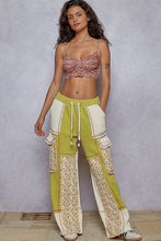 Load image into Gallery viewer, POL Patchwork Wide Leg Pants in Lime Green