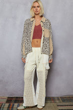 Load image into Gallery viewer, POL Leopard Print Top with Contrasting Thermal Knit Details in Latte Multi