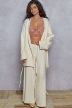 Load image into Gallery viewer, POL Solid Color Open Front Cable Knit Cardigan in Powder Cream