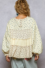 Load image into Gallery viewer, POL Mixed Print Tiered Top in Cream Butter