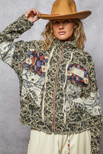 Load image into Gallery viewer, POL Leopard and Lace Studded Jacket in Sand Leopard