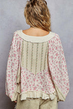 Load image into Gallery viewer, POL Mixed Print Peasant Top in Pink Mix