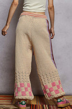 Load image into Gallery viewer, POL Crochet Knit Chenille Joggers in Almond Multi ON ORDER