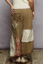 Load image into Gallery viewer, POL Double Gauze Joggers with Mixed Patchwork Details in Dried Herb ON ORDER