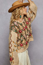 Load image into Gallery viewer, POL 3D Detailed Aztec Knit Sweater in Mocha Mousse ON ORDER