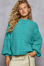 Load image into Gallery viewer, POL Solid Color Knit Chenille Sweater in Aqua Teal ON ORDER
