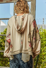Load image into Gallery viewer, POL OVERSIZED Thermal Knit and Print Knit Jacket in Almond ON ORDER