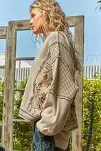 Load image into Gallery viewer, POL OVERSIZED Thermal Knit and Print Knit Jacket in Almond ON ORDER