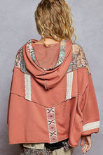 Load image into Gallery viewer, POL French Terry and Print Patch Hooded Top in Ginger Spice