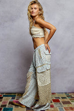 Load image into Gallery viewer, POL Textured Floral and Lace Pants in Powder Blue ON ORDER